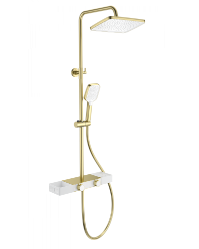 Душевая система с термостатом WONZON & WOGHAND, Брашированное золото (WW-B3552-BG)