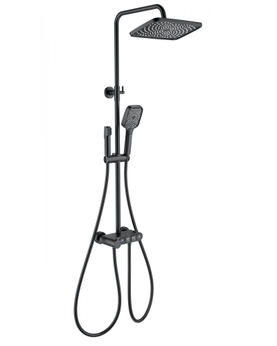 Душевая система с термостатом WONZON & WOGHAND, Черный матовый (WW-B3112-MB)