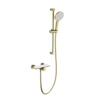 Смеситель для душа с гарнитуром WONZON & WOGHAND, Брашированное золото (WW-B2052-A-BG)
