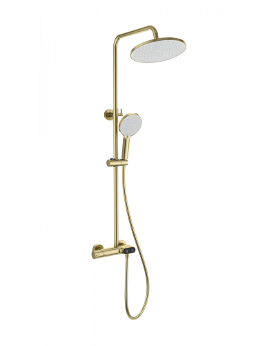Душевая система с термостатом WONZON & WOGHAND, Брашированное золото (WW-B2091-A-BG)