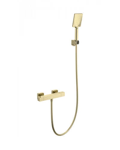 Смеситель для душа с термостатом WONZON & WOGHAND, Брашированное золото (WW-B2062-A-BG)