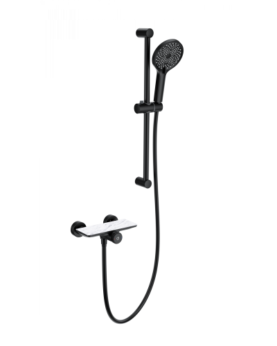 Смеситель для душа с гарнитуромWONZON & WOGHAND, Черный матовый (WW-B2052-A-MB)