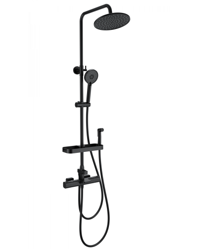 Душевая система с термостатом WONZON & WOGHAND, Черный матовый (WW-C3017-A1-MB)