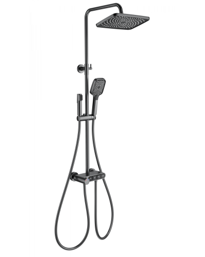 Душевая система с термостатом WONZON & WOGHAND, Темный графит (WW-B3112-BGG)