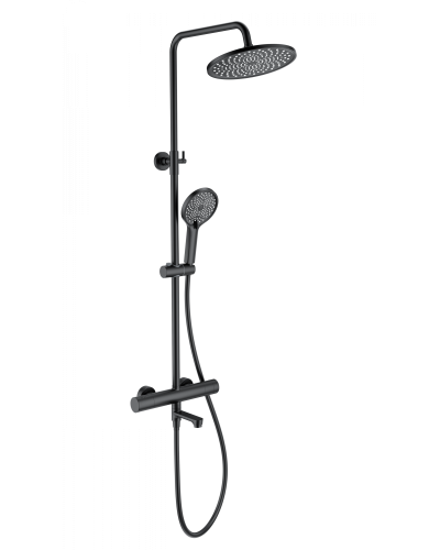 Душевая система с термостатом WONZON & WOGHAND, Черный матовый (WW-B3069-MB)