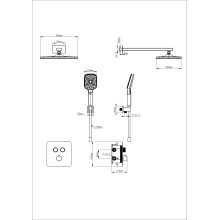 Душевая система с термостатом встраиваемая WONZON & WOGHAND, Темный графит (WW-B4003-BGG)