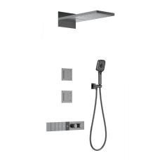 Душевая система с термостатом встраиваемая WONZON & WOGHAND, Темный графит (WW-D4538-A-BGG)