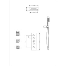 Душевая система с термостатом встраиваемая WONZON & WOGHAND, Темный графит (WW-D4100-BGG)