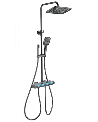 Душевая система с термостатом WONZON & WOGHAND, Темный графит (WW-B4174-BGG)
