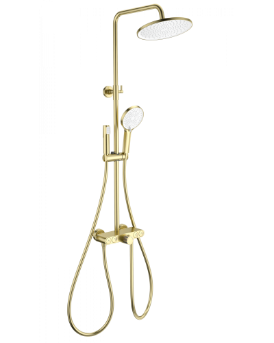 Душевая система с термостатом WONZON & WOGHAND, Брашированное золото (WW-B4113-BG)