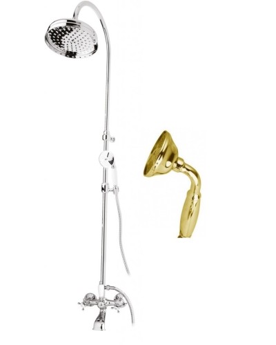 Душевая стойка со смесителем, с изливом, верхним и ручным душем CEZARES GOLF-CVD-03/24-M