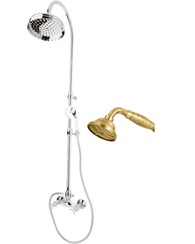 Душевая стойка со смесителем, верхним и ручным душем CEZARES LORD-CD-02-M
