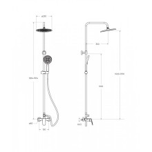 Душевая стойка со смесителем, верхним и ручным душем BelBagno MARINO-DOCM-CRM