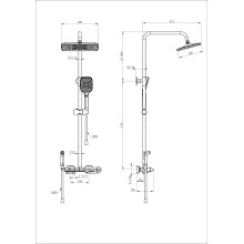 Душевая система с термостатом WONZON & WOGHAND, Черный матовый (WW-B4132-A-MB)