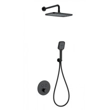 Душевая система с термостатом встраиваемая WONZON & WOGHAND, Черный матовый (WW-D2017-A-MB)