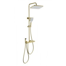 Душевая система с гигиеническим душем и термостатом WONZON & WOGHAND, Брашированное золото (WW-B4132-A-BG)