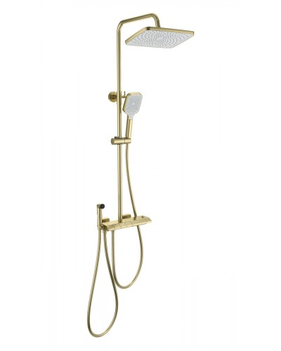 Душевая система с гигиеническим душем и термостатом WONZON & WOGHAND, Брашированное золото (WW-B4132-A-BG)