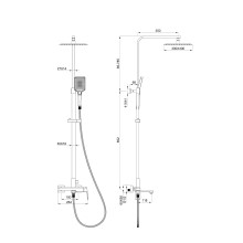 Душевая система WONZON & WOGHAND, Темный графит (WW-88739011-BGM)