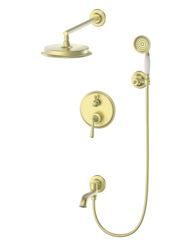 Душевая система встраиваемая Wonzon & Woghand, Брашированное золото (WW-88939008-BG)