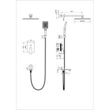 Душевая система встраиваемая WONZON & WOGHAND, Хром (WW-88939011-CR)