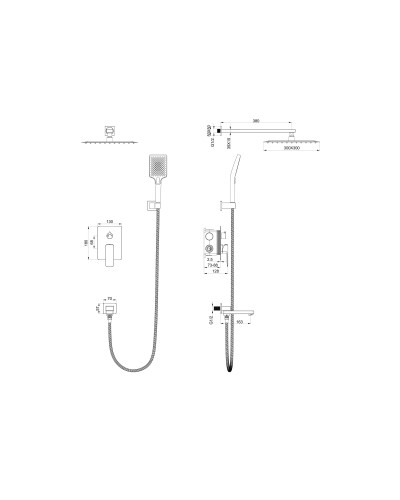 Душевая система встраиваемая WONZON & WOGHAND, Хром (WW-88939003-CR)