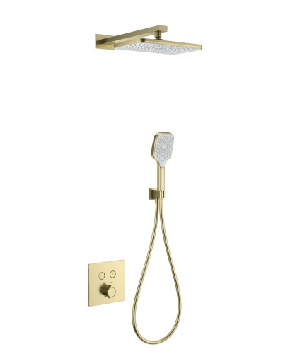 Душевая система с термостатом встраиваемая WONZON & WOGHAND, Брашированное золото (WW-D2017-B-BG)