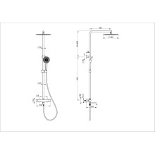 Душевая система с термостатом WONZON & WOGHAND, Брашированное золото (WW-88739903-BG)
