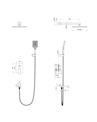 Душевая система встраиваемая WONZON & WOGHAND, Хром (WW-88939016-CR)
