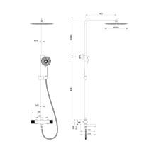 Душевая система с термостатом WONZON & WOGHAND, Хром (WW-88739902-CR)