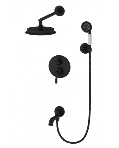 Душевая система встраиваемая Wonzon & Woghand, Черный матовый (WW-88939008-MB)