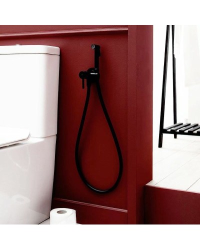 Гигиенический душ со смесителем Paffoni Tweet Round ZDUP110NO Черный матовый