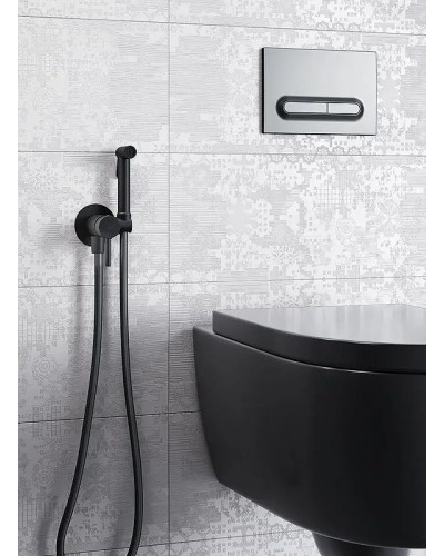 Гигиенический душ со смесителем Paffoni Tweet Round ZDUP110NO Черный матовый