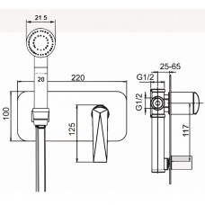 Гигиенический душ со смесителем Boheme Venturo 377-B Хром Черный