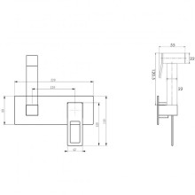 Гигиенический душ со смесителем Boheme Q 147-BCR Черный Хром