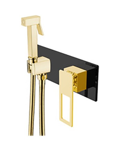 Гигиенический душ со смесителем Boheme Q 147-BG Черный Золото