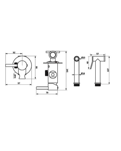 Гигиенический душ со смесителем Damixa Option 217000000 Черный матовый