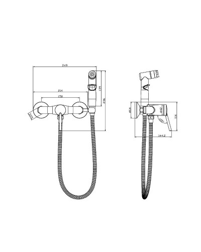 Гигиенический душ со смесителем Lemark Minima LM3818C Хром