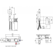 Гигиенический душ со смесителем Cezares UNIKA-DIF-03/24 Золото 24 карат