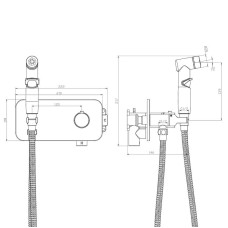 Гигиенический душ со смесителем Rossinka X25-59 с термостатом Хром