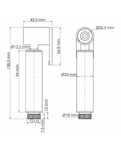 Гигиенический душ WasserKRAFT A232 Белый матовый