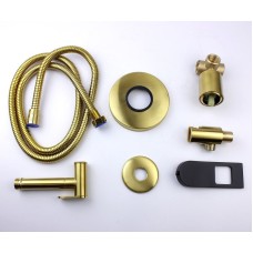 Гигиенический душ со смесителем Bronze de Luxe Element EL28GB Матовое золото Черный