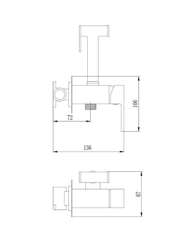 Гигиенический душ со смесителем Haiba HB5511-4 Бронза