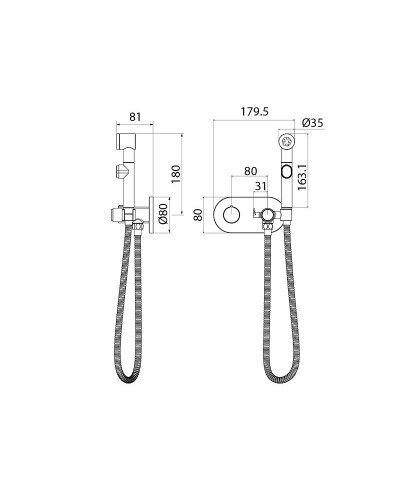 Гигиенический душ со смесителем Iddis Axes AXESBRBi08 Хром