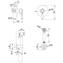 Гигиенический душ со смесителем Lemark Villa LM4819C Хром