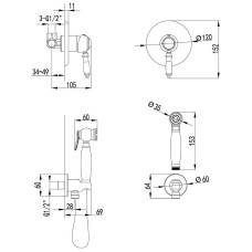 Гигиенический душ со смесителем Lemark Villa LM4819C Хром