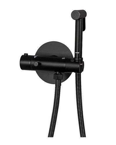 Гигиенический душ со смесителем Gappo G7290-6 с термостатом Черный матовый