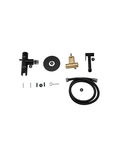 Гигиенический душ со смесителем Gappo G7290-6 с термостатом Черный матовый