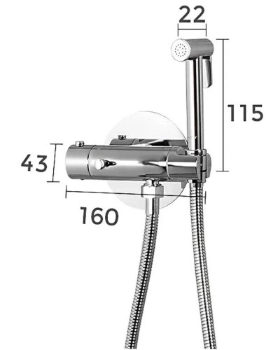Гигиенический душ со смесителем Gappo G7290 с термостатом Хром