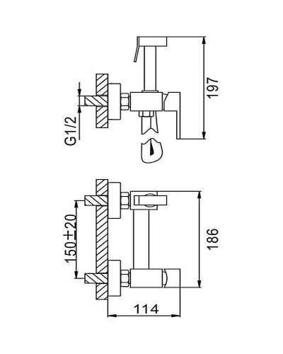 Гигиенический душ со смесителем Frap F7504-5 Сатин