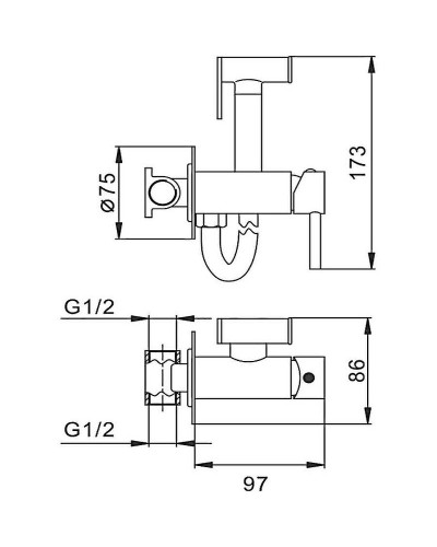Гигиенический душ со смесителем Frap F7505-2 Хром